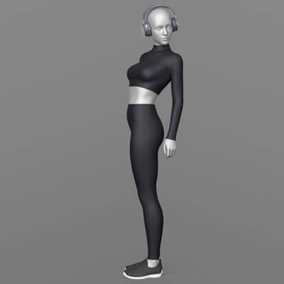 Leggings Long Sleeve Top Sneakers 2v Headphones G8 Female