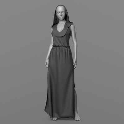 Long Hooded Dress G8 Female