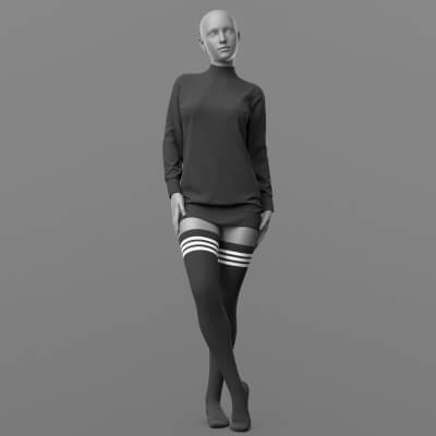 Long Sweater and Stockings G8 Female