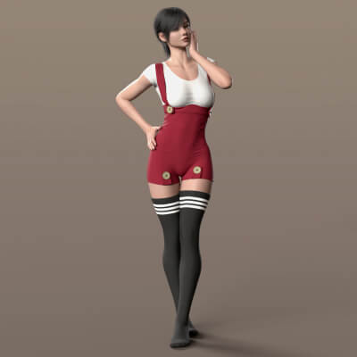 Overall Shirt Stockings G9 by Elena_Shvets