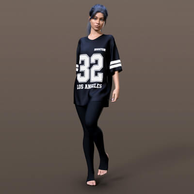 Oversize T-Shirt and Dance Leggings G8F by Elena_Shvets