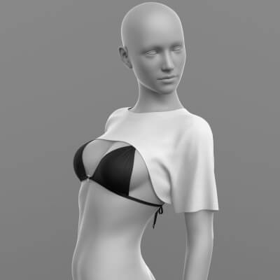 Short Shirt and Bra 03v G8 Female by Elena_Shvets