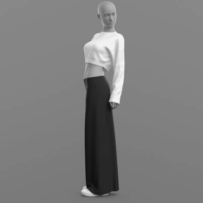 Short Sweater 2v Wide Trousers Sneakers 2v G8 Female