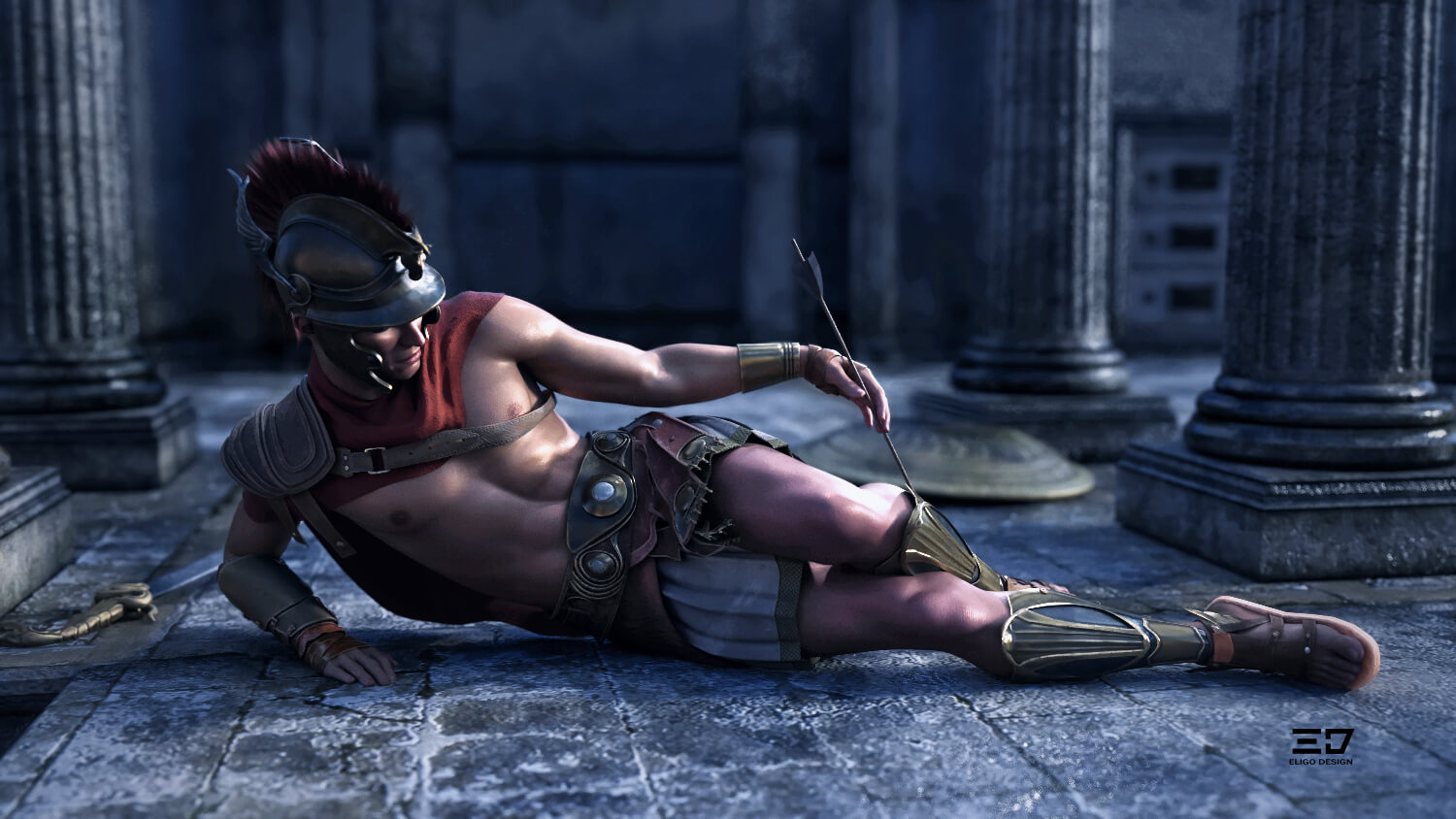 Achilles 3D Render, Digital Art by eligodesign