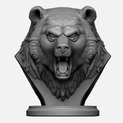 Bear Head Bust