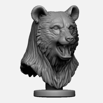 Bear Head Bust
