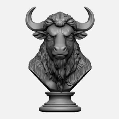 bison head bust