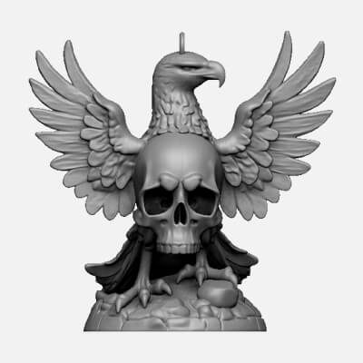  Eagle and Skull Pendant