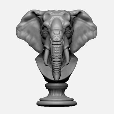  Elephant Head Bust 2