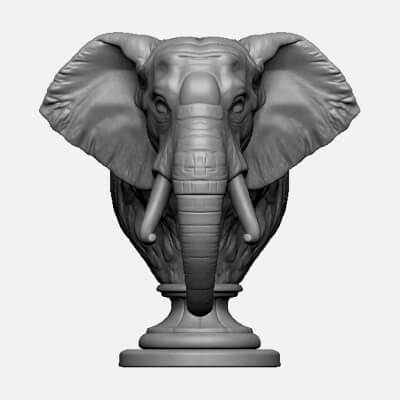  Elephant Head Bust