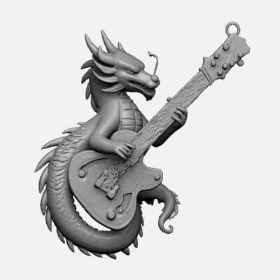  Guitar Dragon Pendant