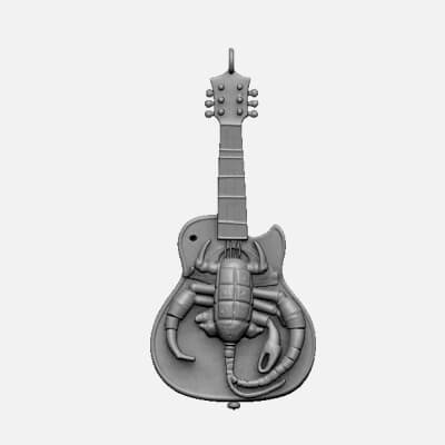  Guitar Scorpion Pendant
