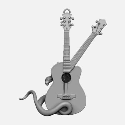  Guitar Snake Pendant