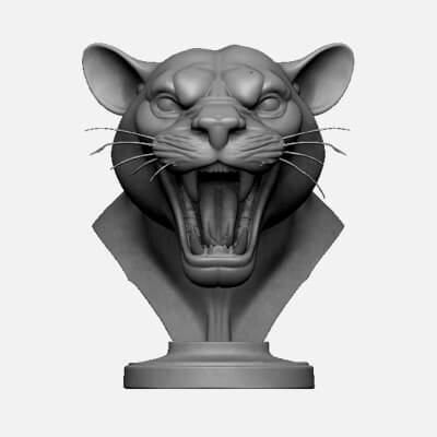  Panther Head Bust 2