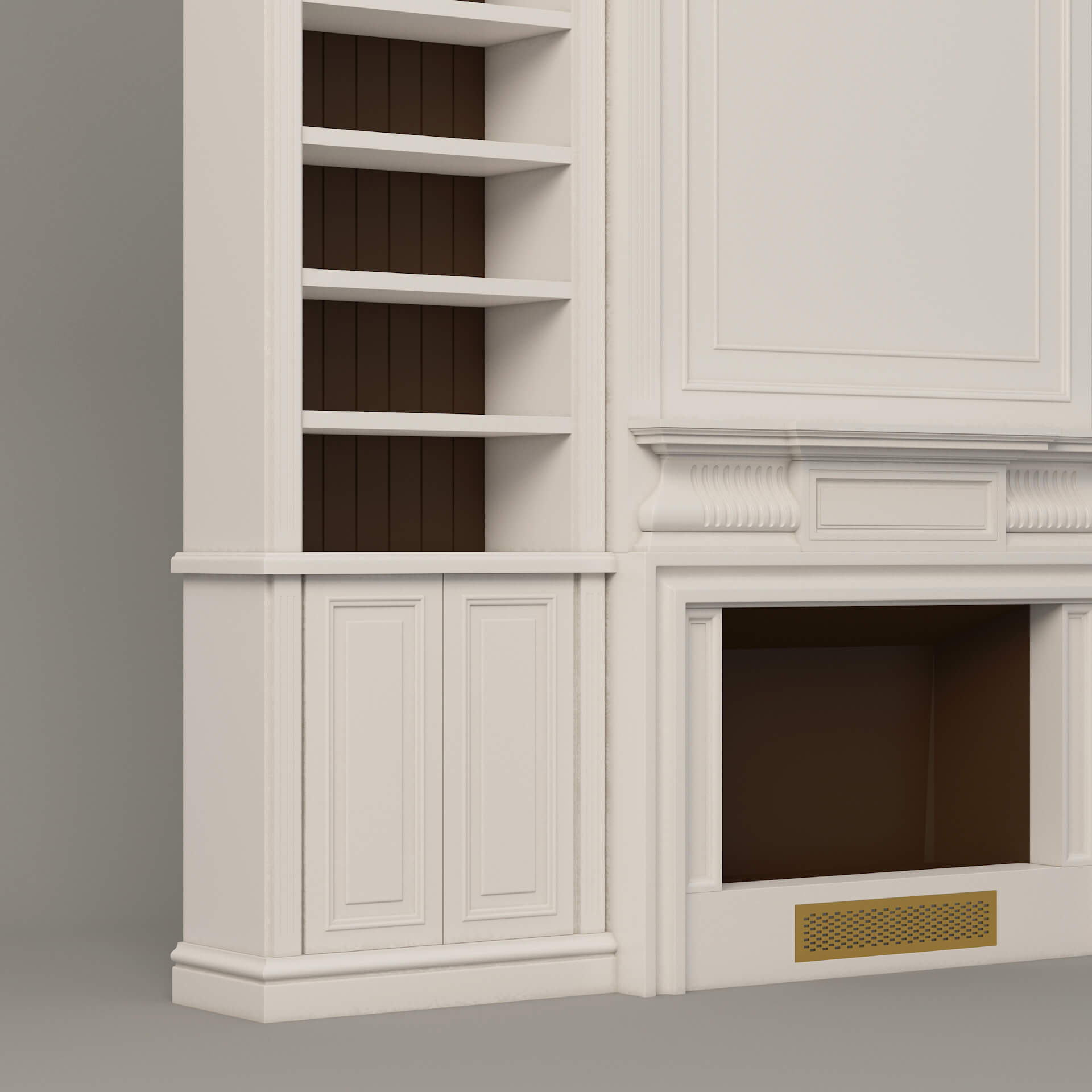 Classic Bookcase 001 - 3D Model by Elshan_3d_artist