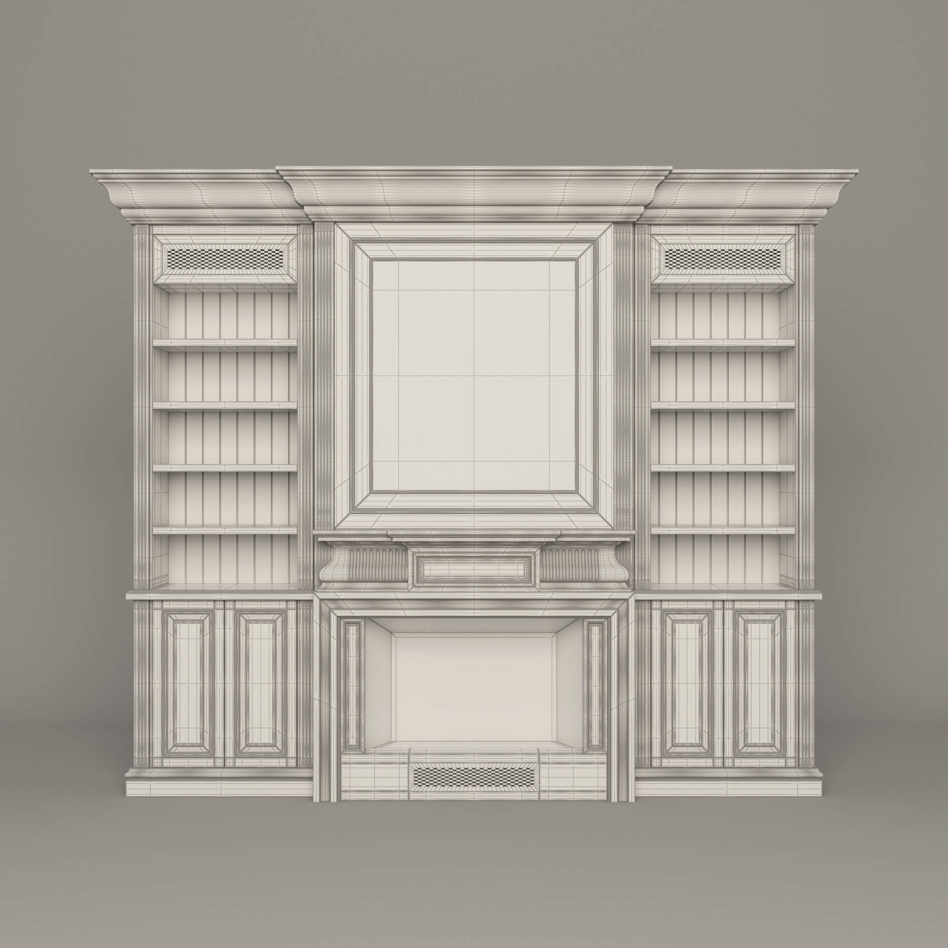 Classic Bookcase 001 - 3D Model by Elshan_3d_artist