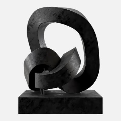 Cast Metal Abstract Sculpture 2 RH - 3D Model by enamulroni