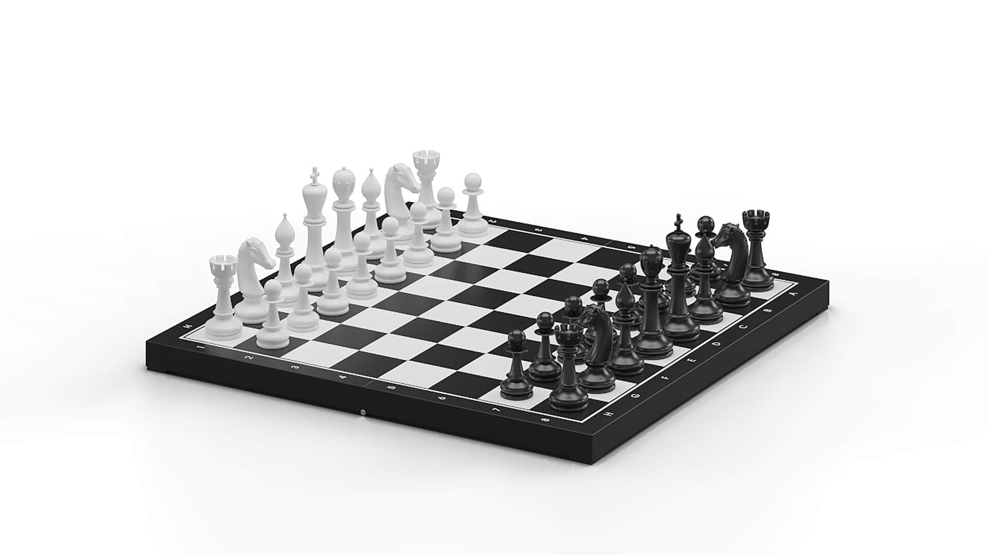 Chess Board Black & White 3d Model by enamulroni