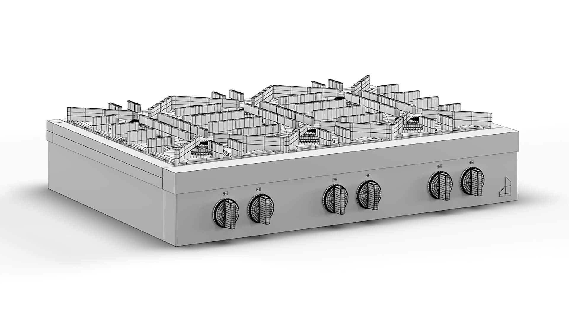 Jennair Gas Rangetop Jgcp436Hl 3D Model by enamulroni