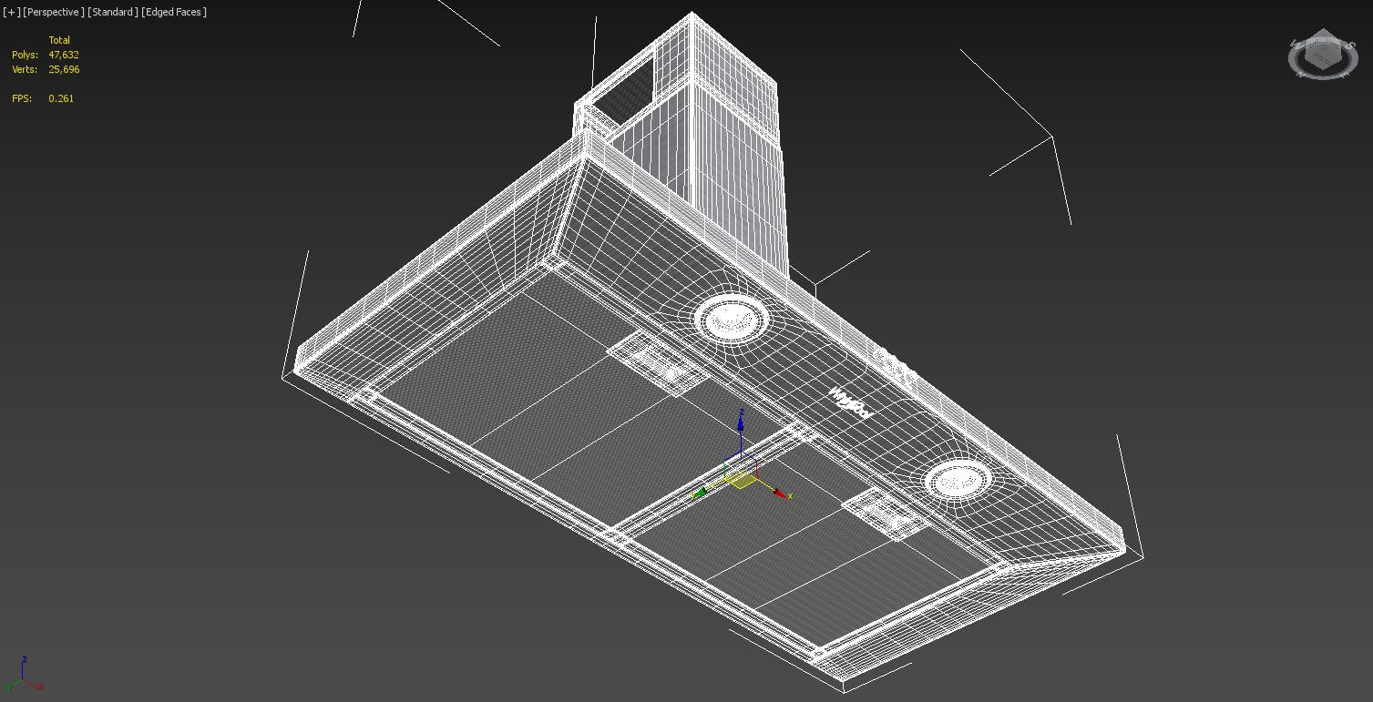 Whirlpool 36Inch Chimney Wall Mount Range Hood Wvw73Uc6Ls 3D Model by