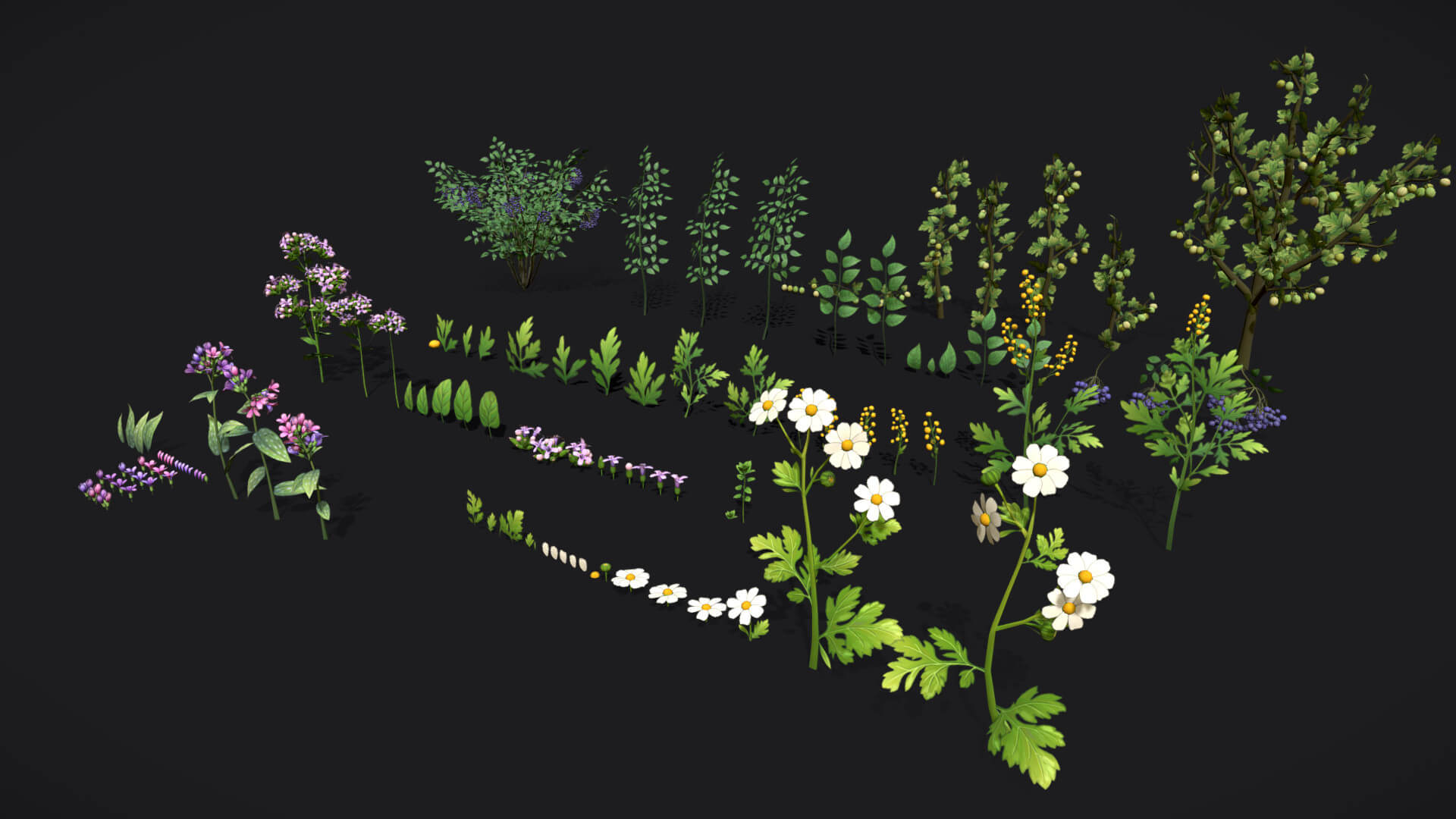 Pack Stylized Handpainted Plants and Sprigs Low Poly 3D Mode by Enkarra
