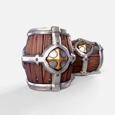 Stylized Wooden Barrel