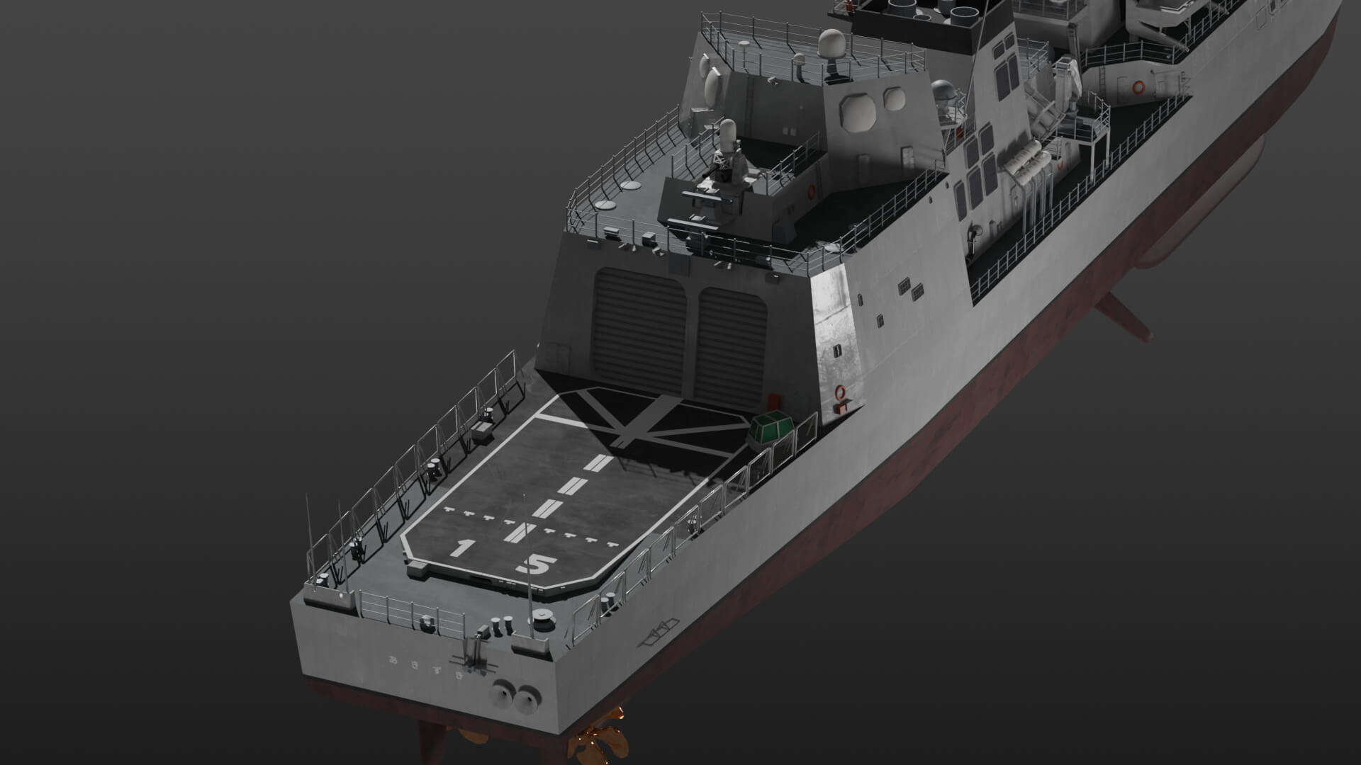 Akizuki Class Destroyer 3D Model by ennuishao