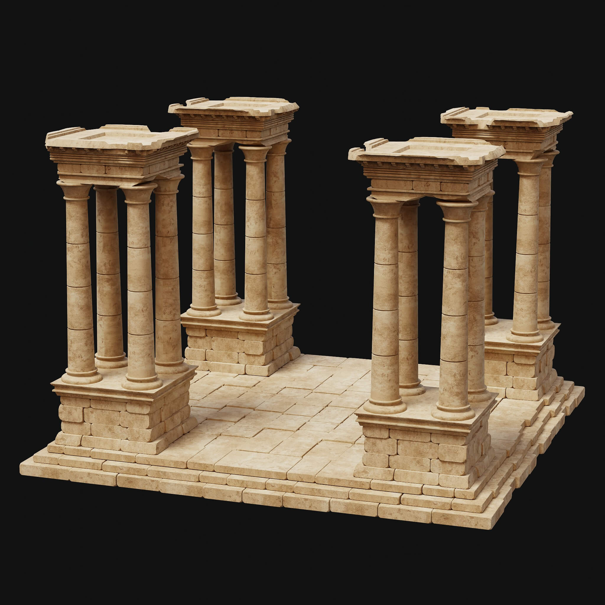 Ancient Ruin Temple Tomb Collection - 3D Model by Enterables