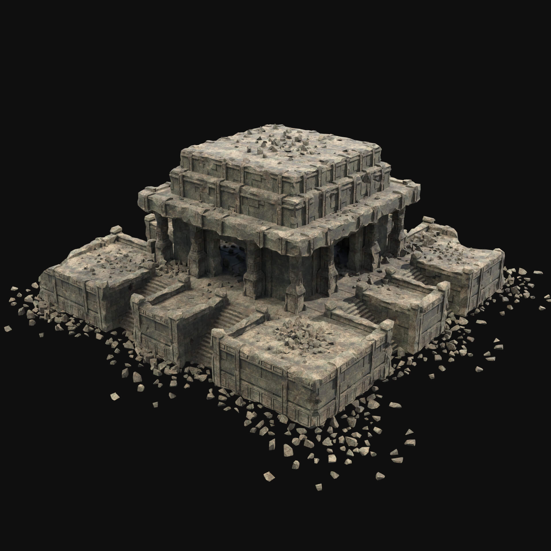 Ancient Temple Ruins Tomb Collection - 3D Model by Enterables