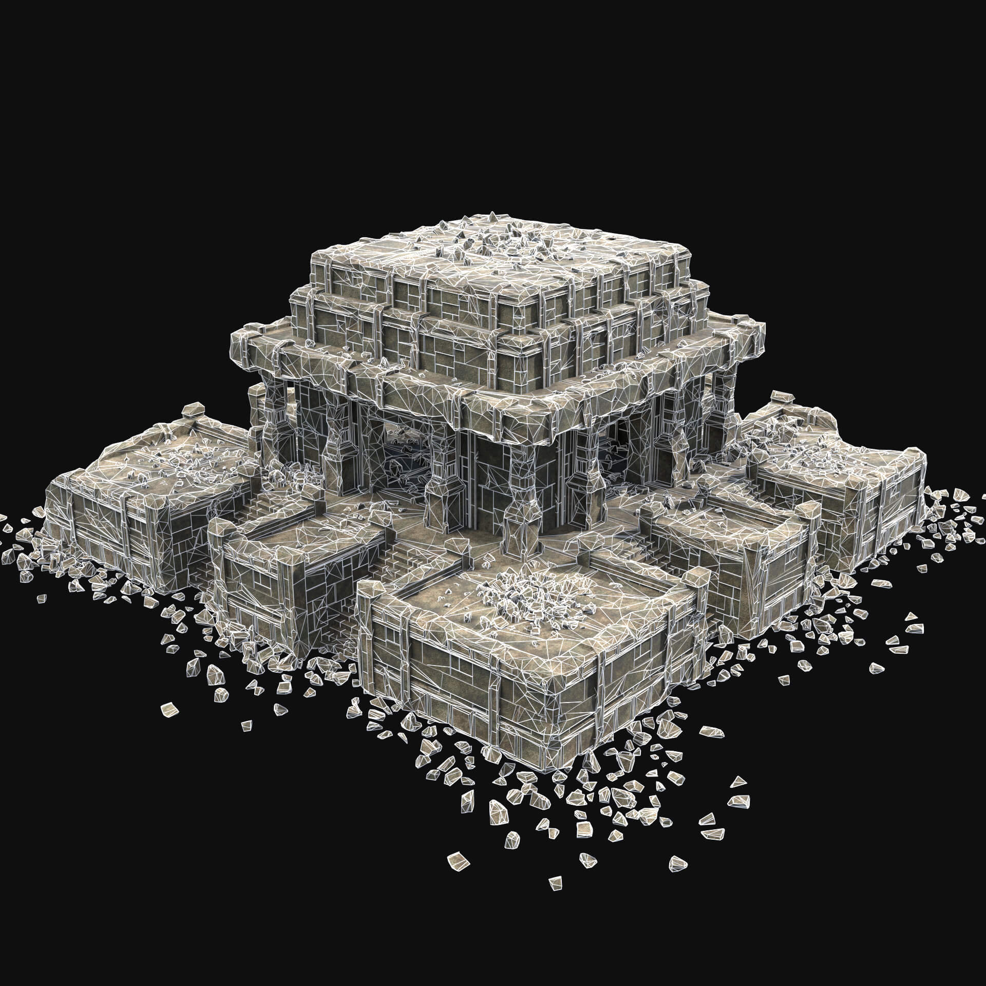 Ancient Temple Ruins Tomb Collection - 3D Model by Enterables