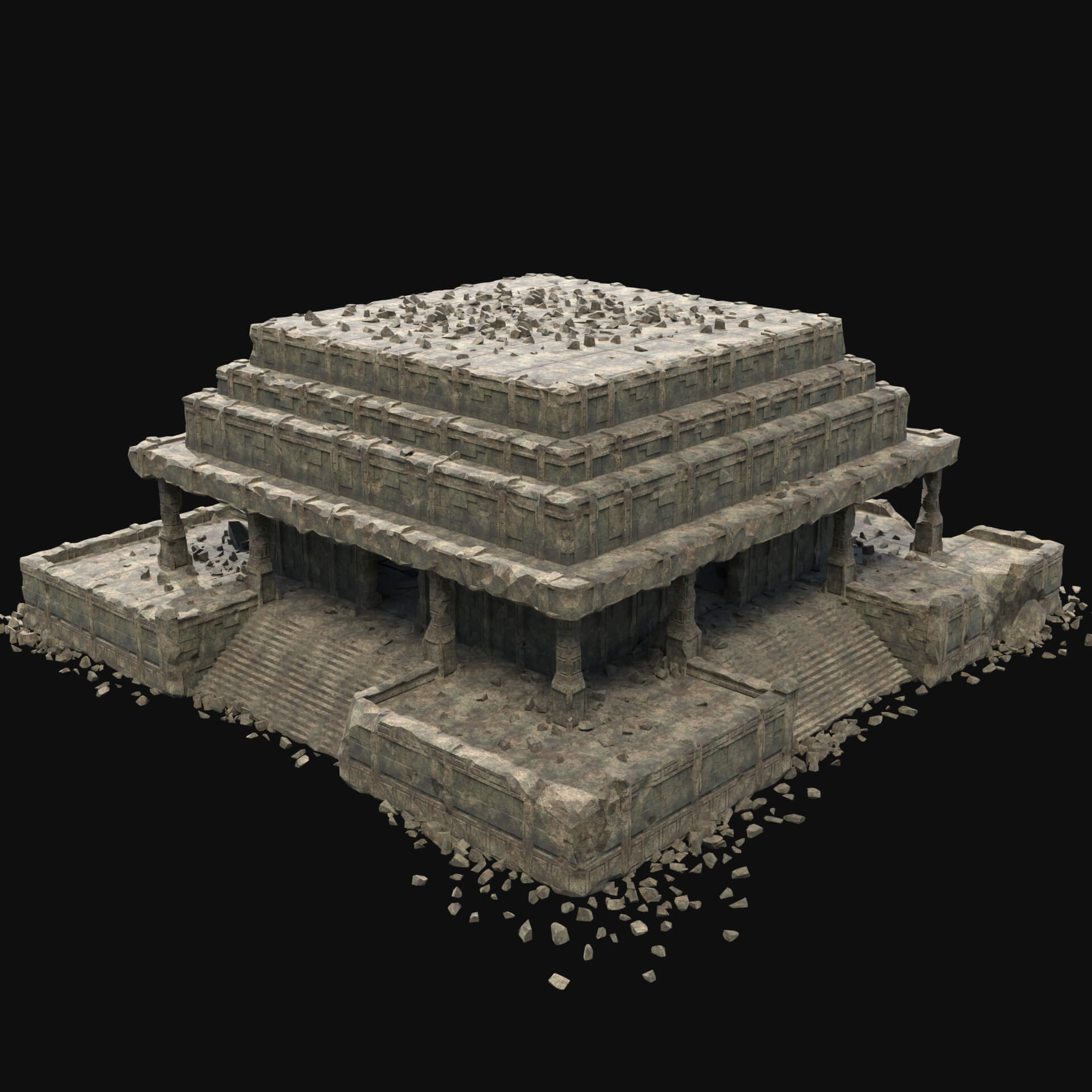 Ancient Temple Ruins Tomb Collection - 3D Model by Enterables