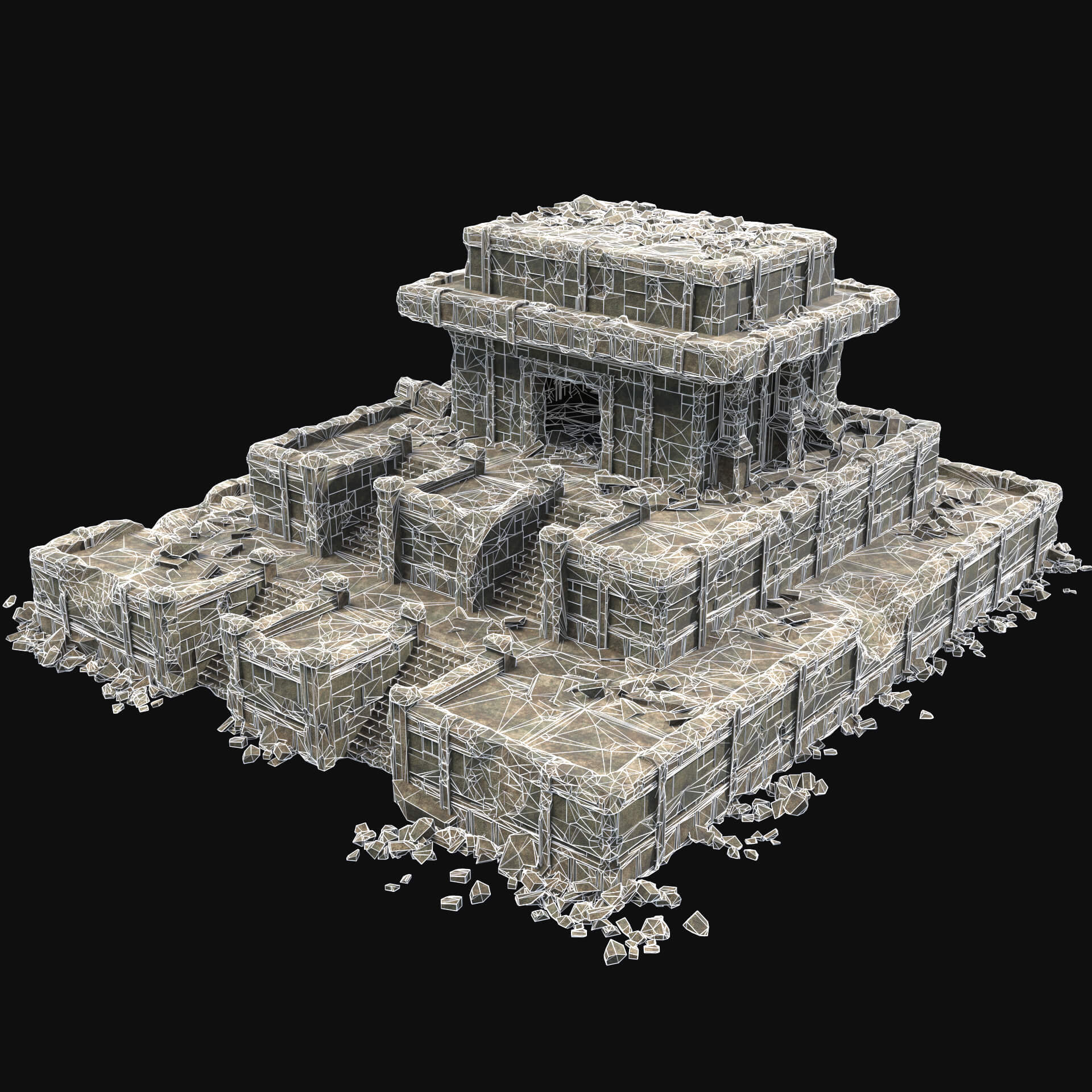 Ancient Temple Ruins Tomb Collection - 3D Model by Enterables