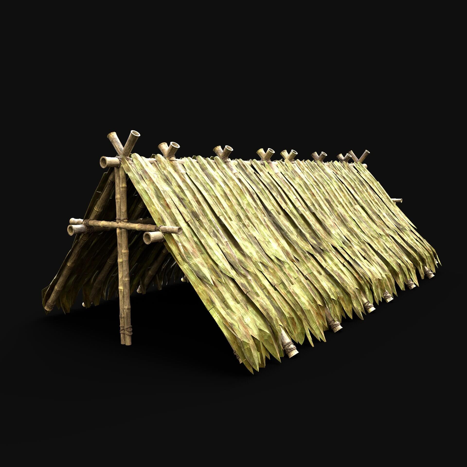 Bamboo Shelter 3d Model By Enterables