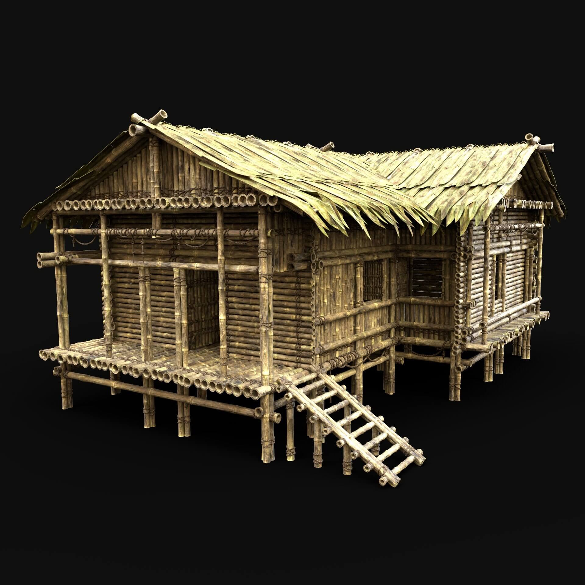 Big Bamboo Jungle House 3d Model By Enterables Big Bamboo Jungle House 3d Model By Enterables