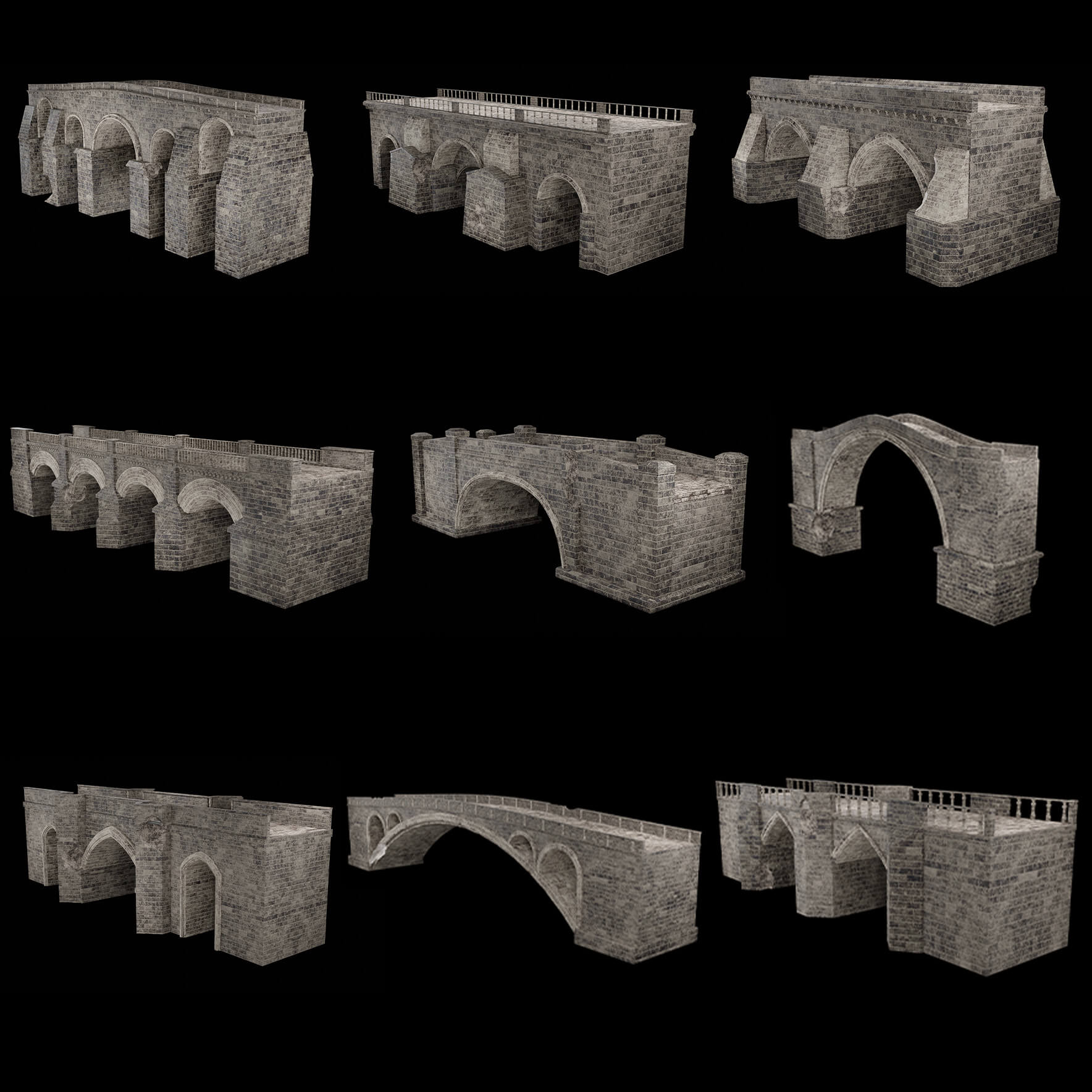 Bridge Medieval Ancient Collection 3D Model by Enterables