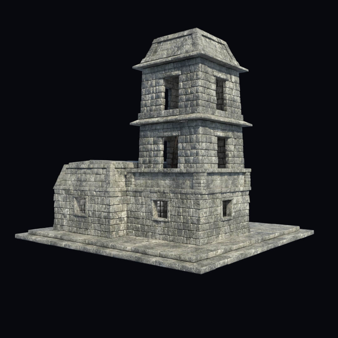 Aztec Building Model Building Ancient Aztec Maya Inca Collection - 3D Model by Enterables