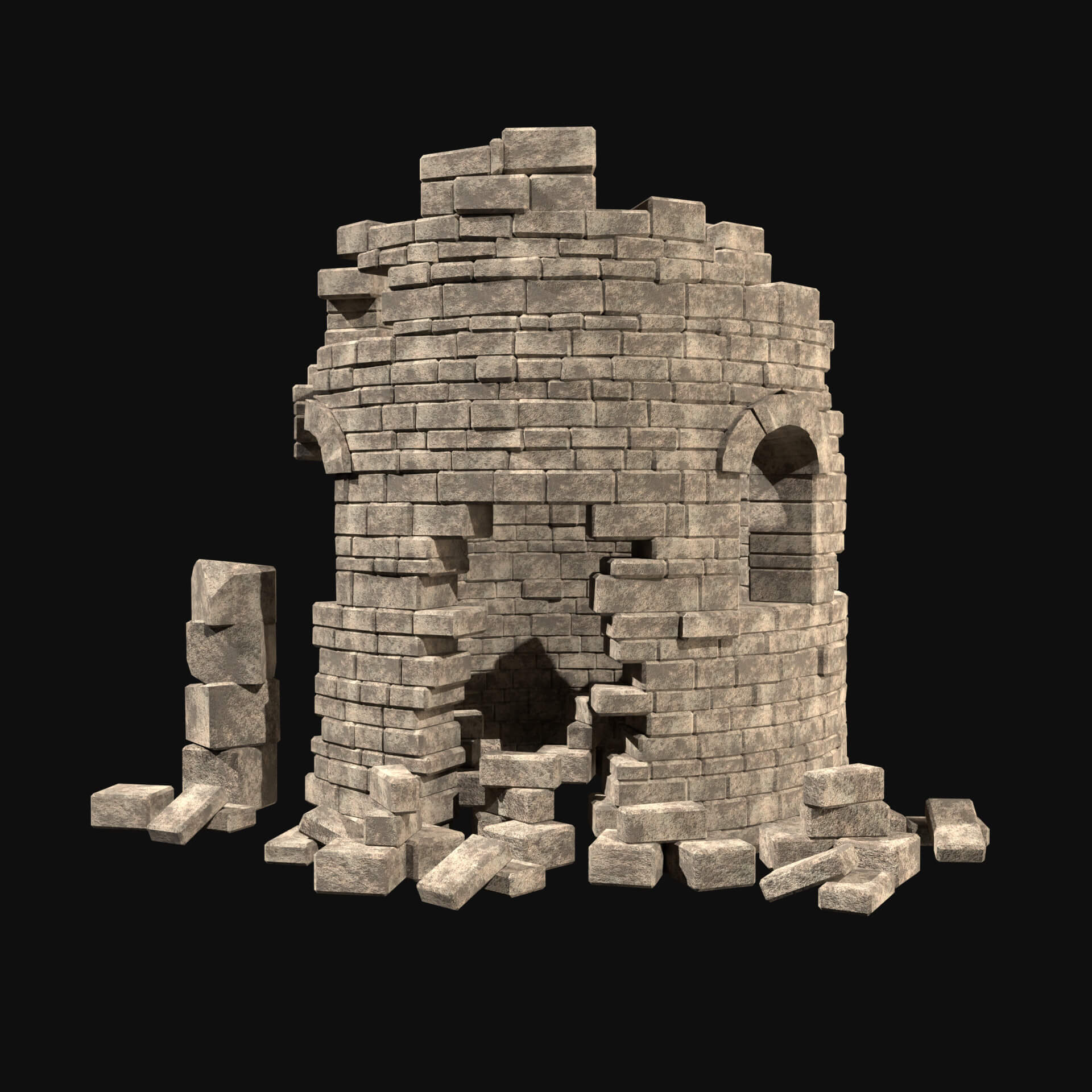 Castle Walls Ancient Ruin Collection - 3D Model by Enterables