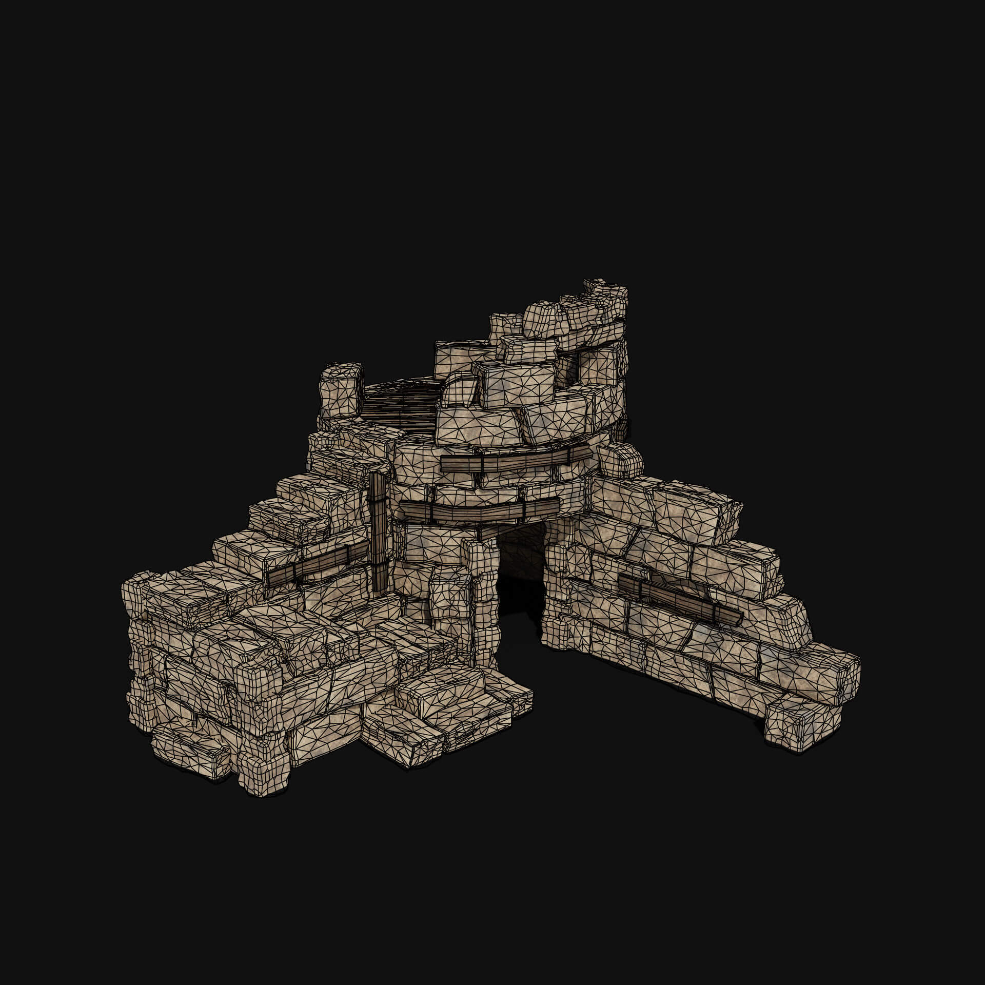 Castle Walls Ruin Collection - 3D Model by Enterables