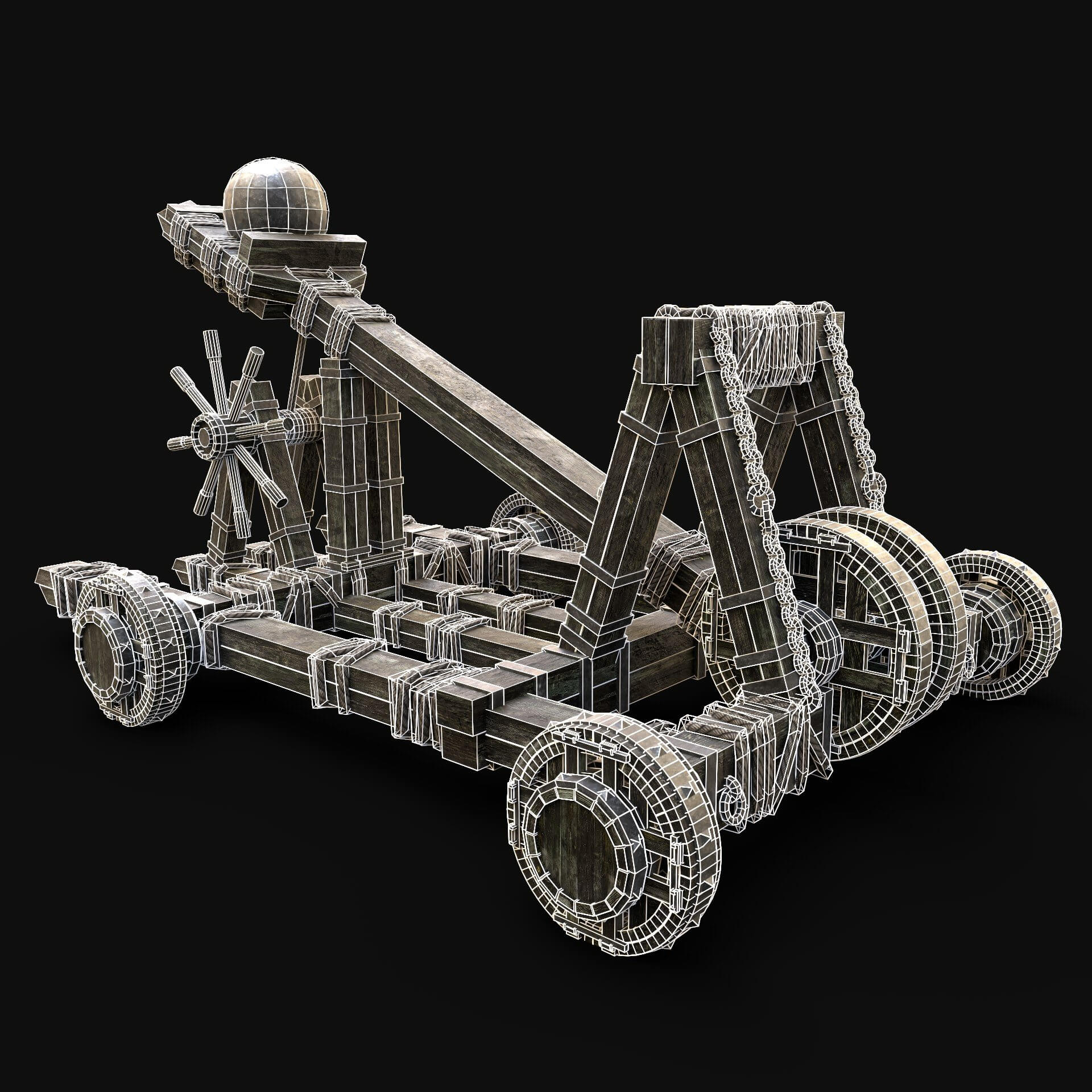 Medieval Catapult - 3D Model by Enterables