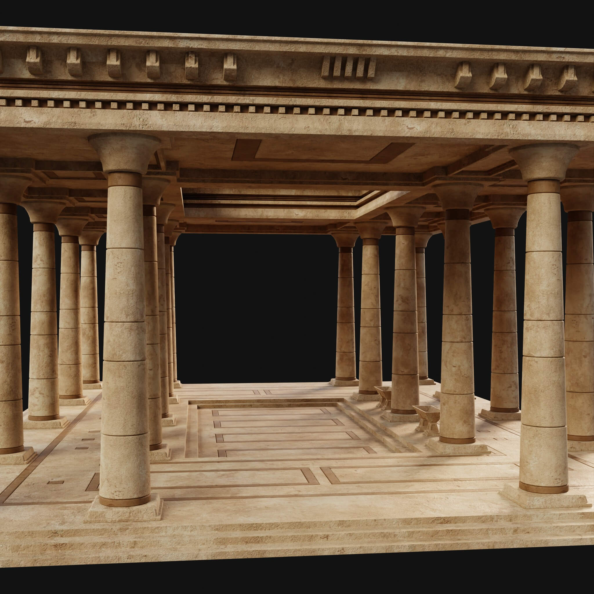 Egyptian Arab Desert Atrium Bathhouse Ancient Collection 3D Model by Enterables