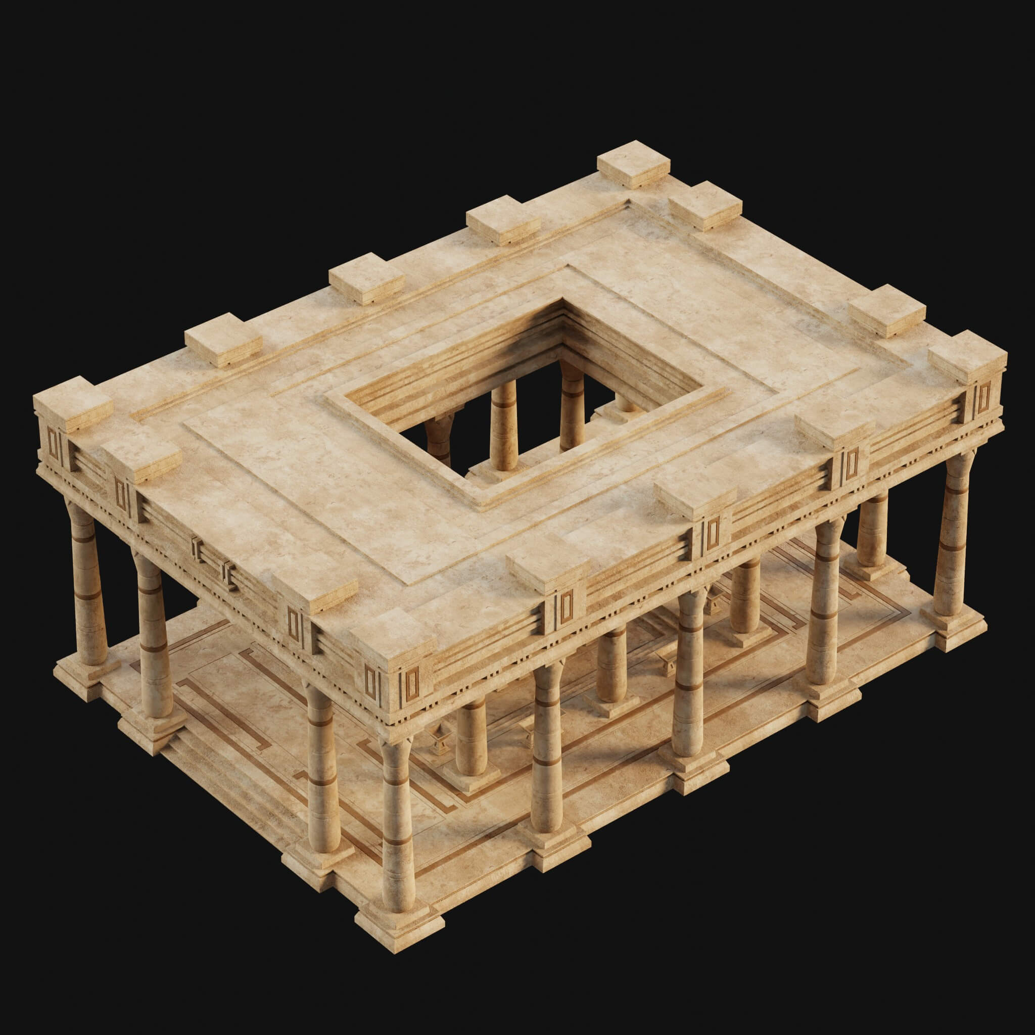 Egyptian Arab Desert Atrium Bathhouse Ancient Collection 3D Model by Enterables