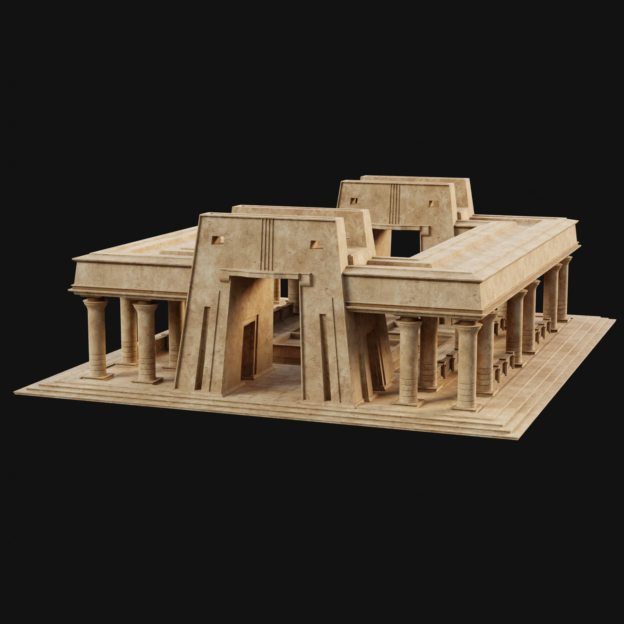 Egyptian Arab Desert Atrium Bathhouse Ancient Collection 3D Model by Enterables