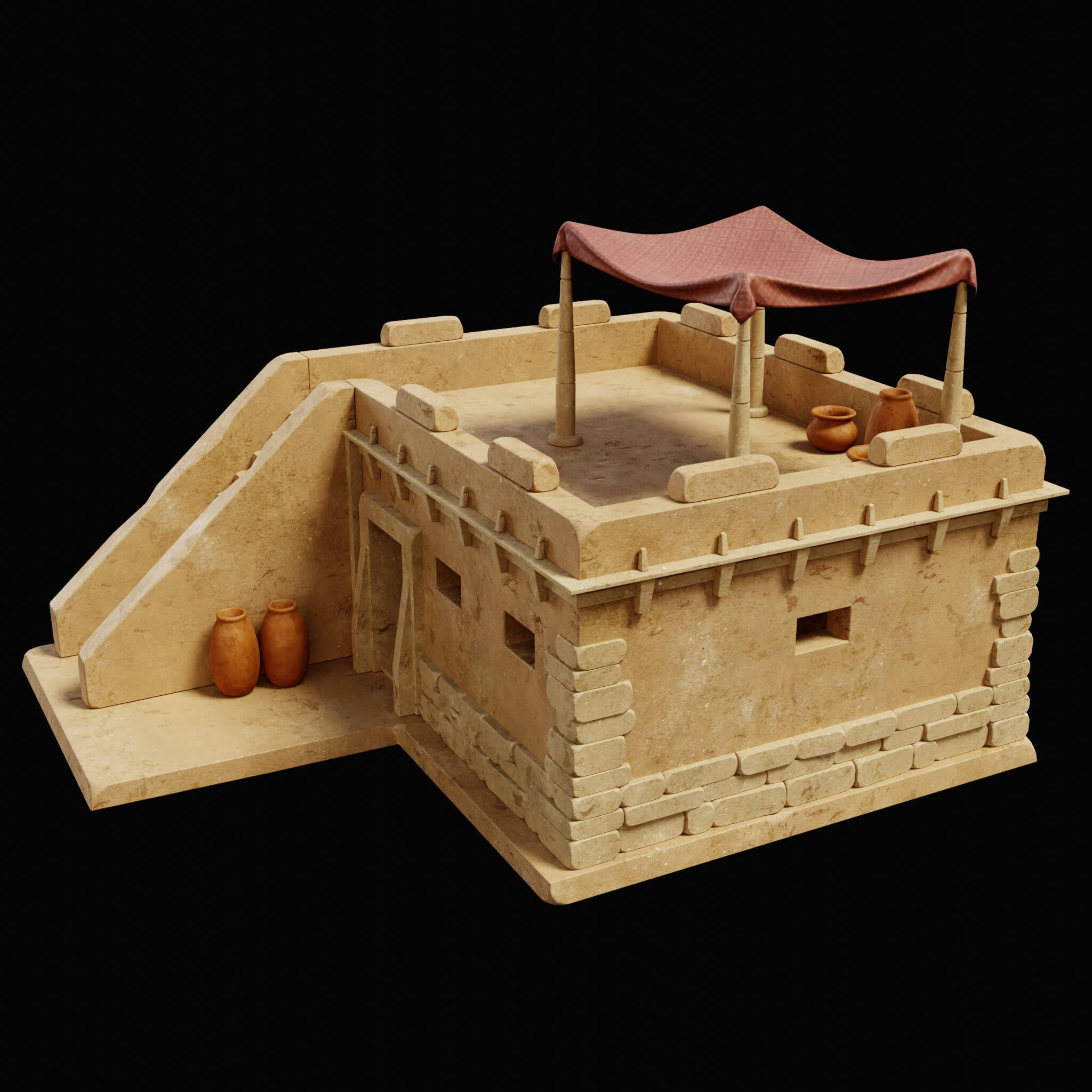 Ancient Collection Egyptian Arab Desert House Ancient Collection - 3D Model by Enterables