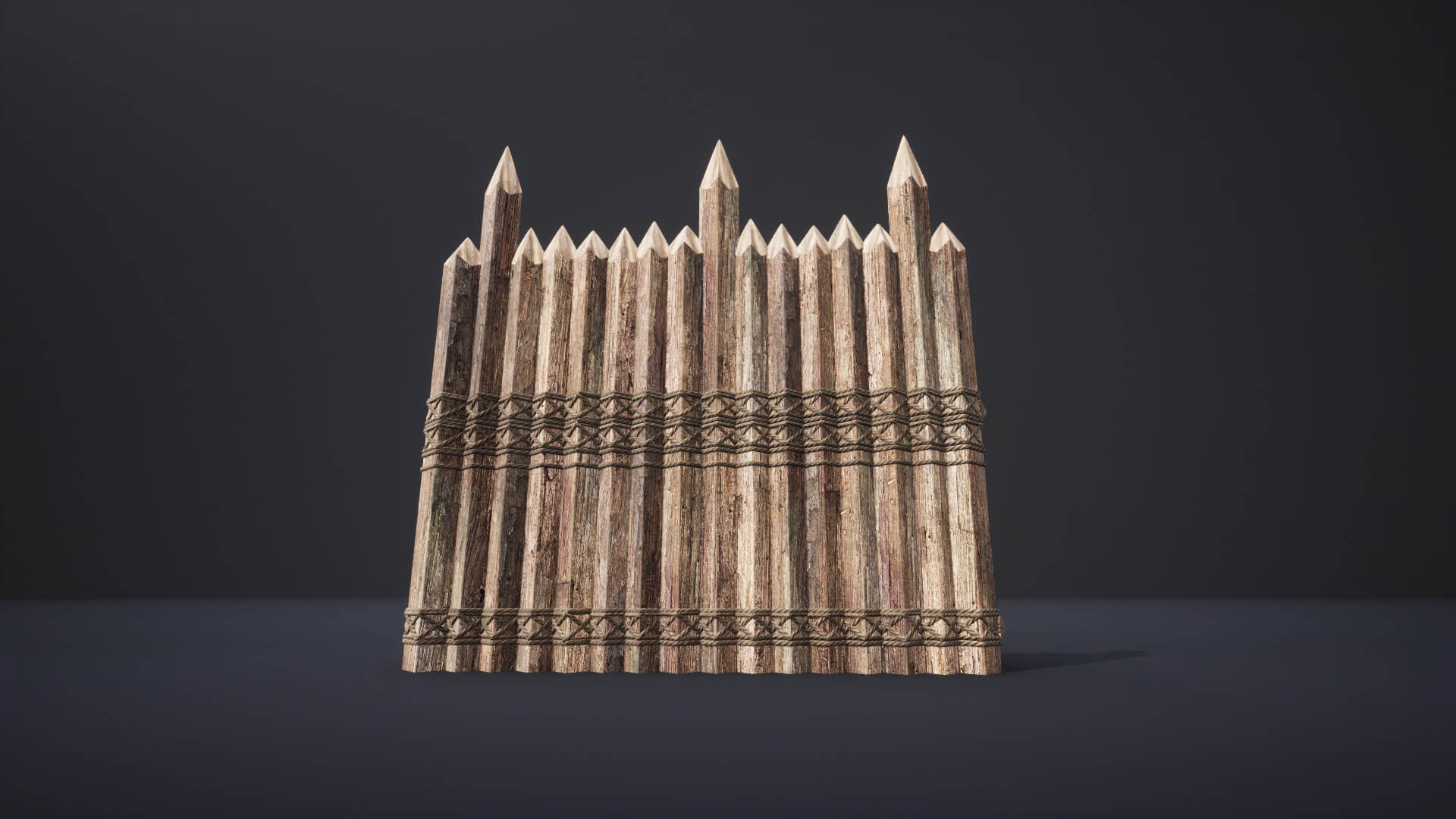 Palisade Wall Barrier 6 3D Model by Enterables