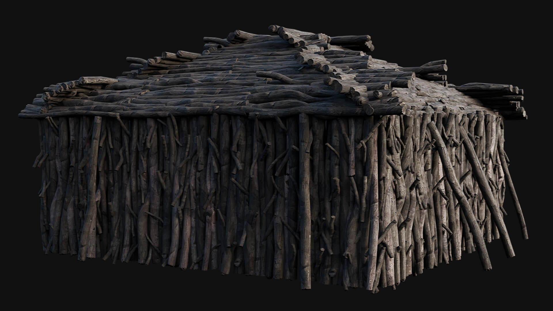 Stick Huts Primitive Shelter Collection - 3D Model by Enterables