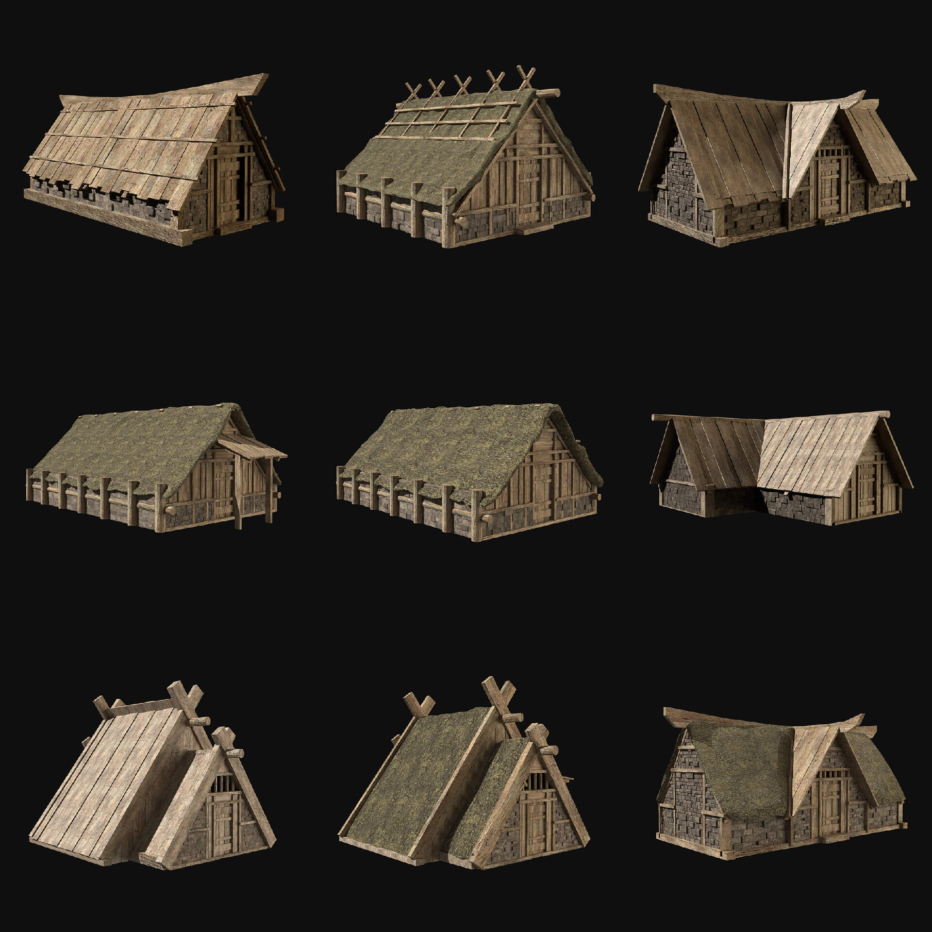 Viking Norseman Nordic House Collection 3D Model by Enterables
