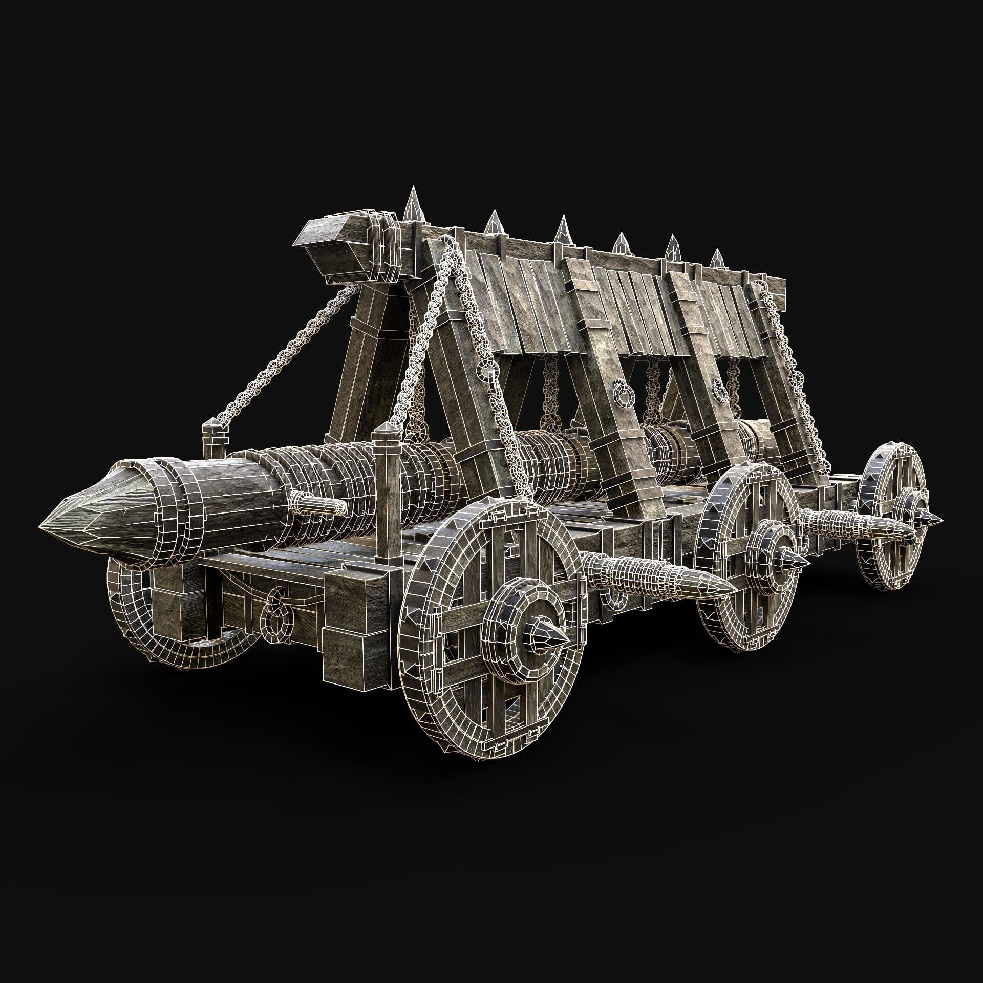 Medieval Battering Ram 3D Model by Enterables