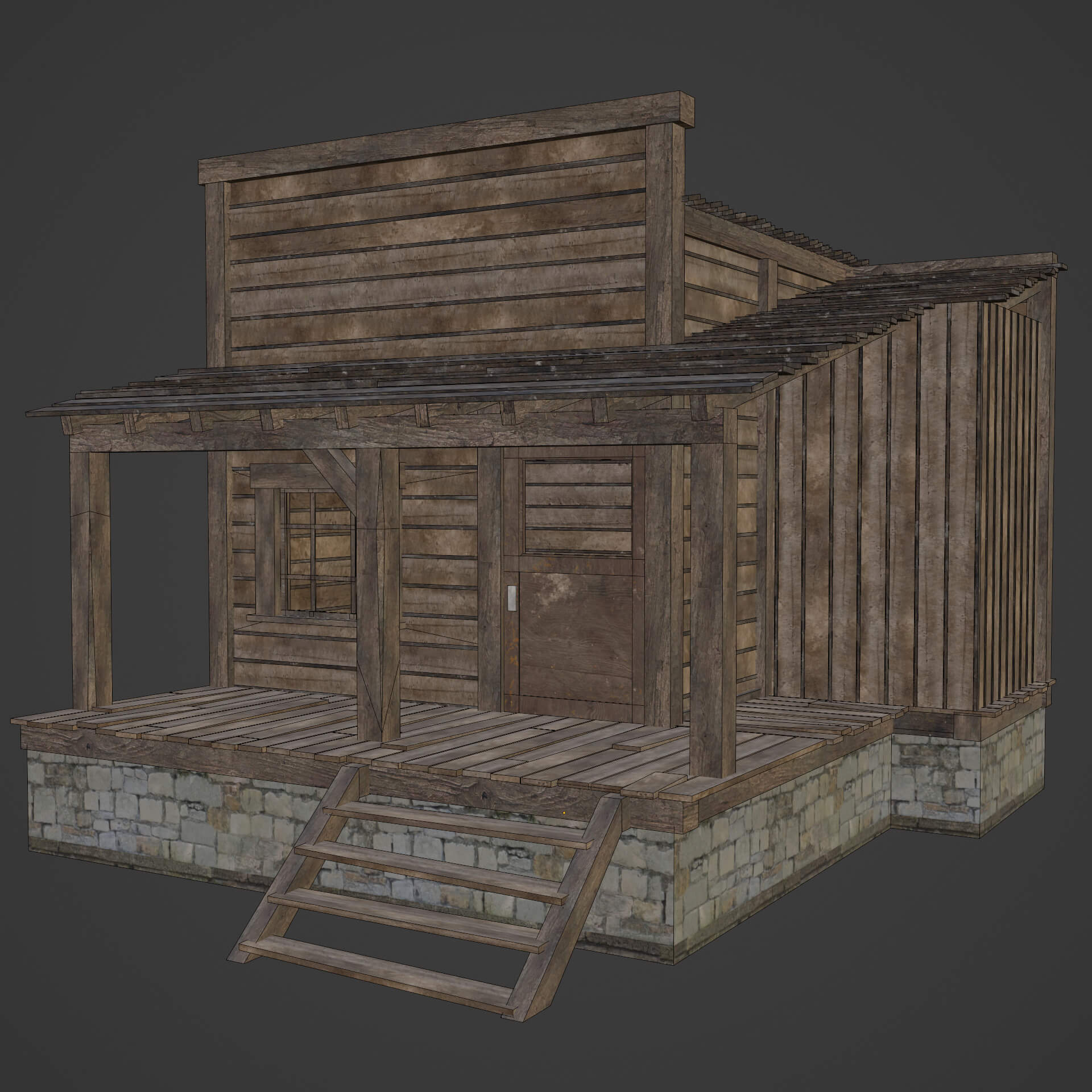 Wild West Western House Hut Cottage Cabin Collection - 3D Model by ...