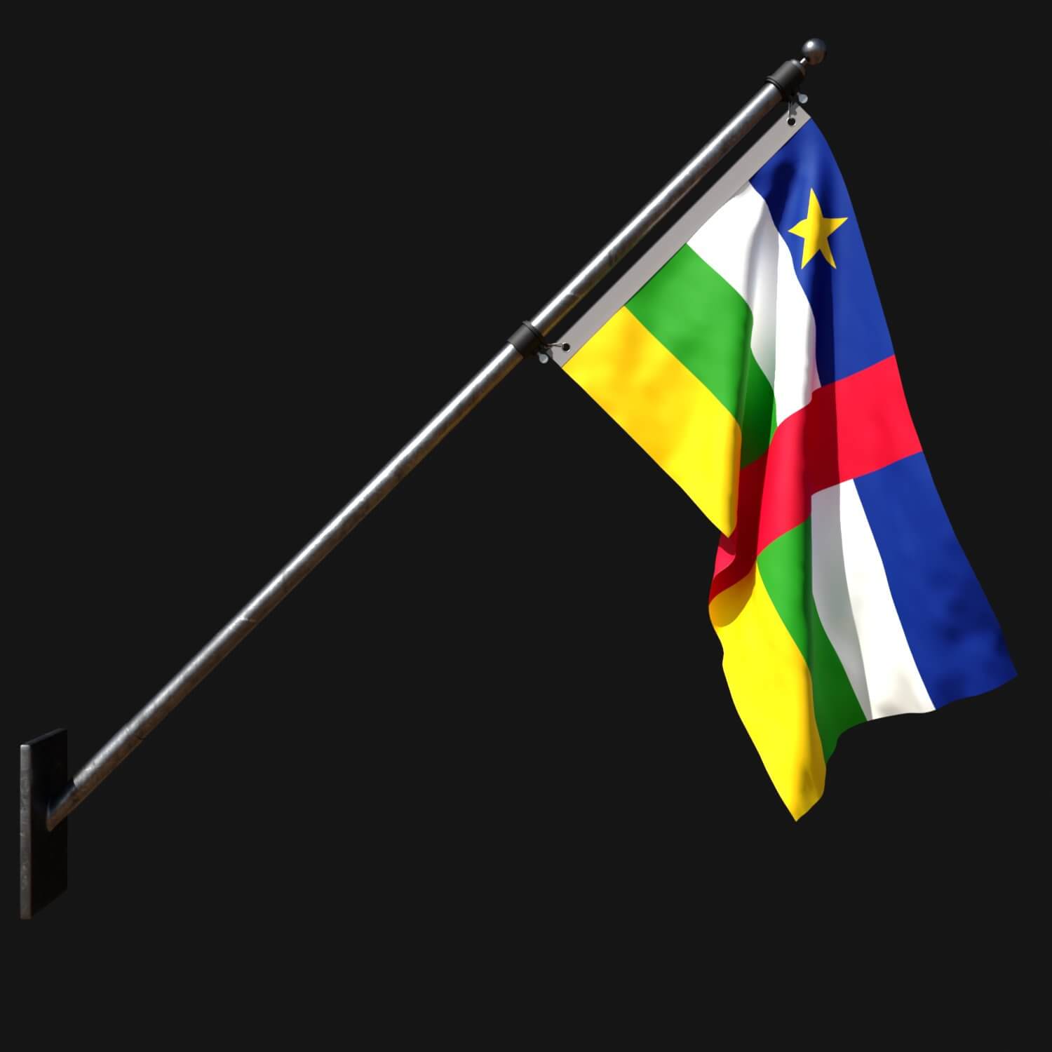 Flag of Central African Republic 03 - 3D Model by ERTAN ZORLU