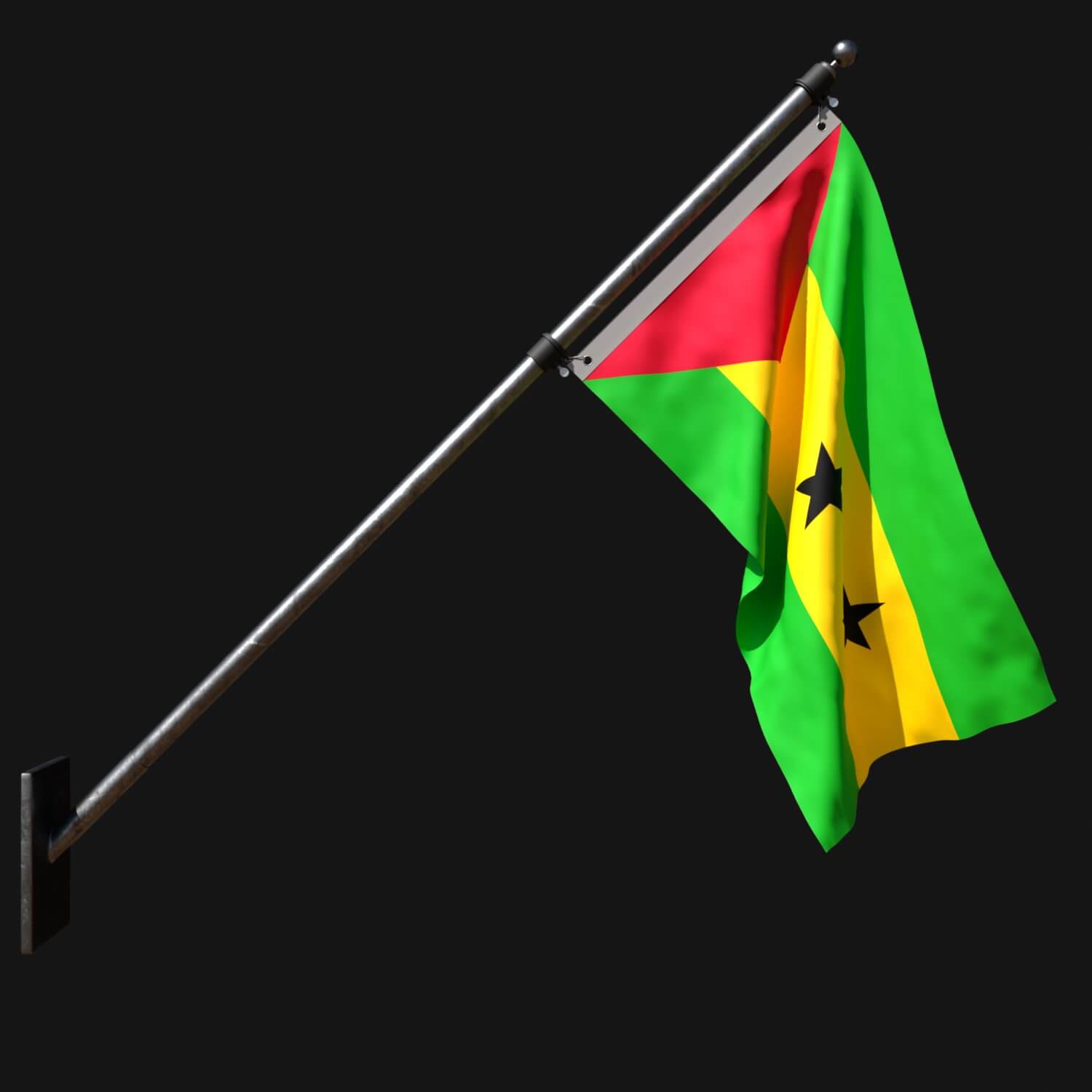 Flag of Sao Tome and Principe 03 - 3D Model by ERTAN ZORLU
